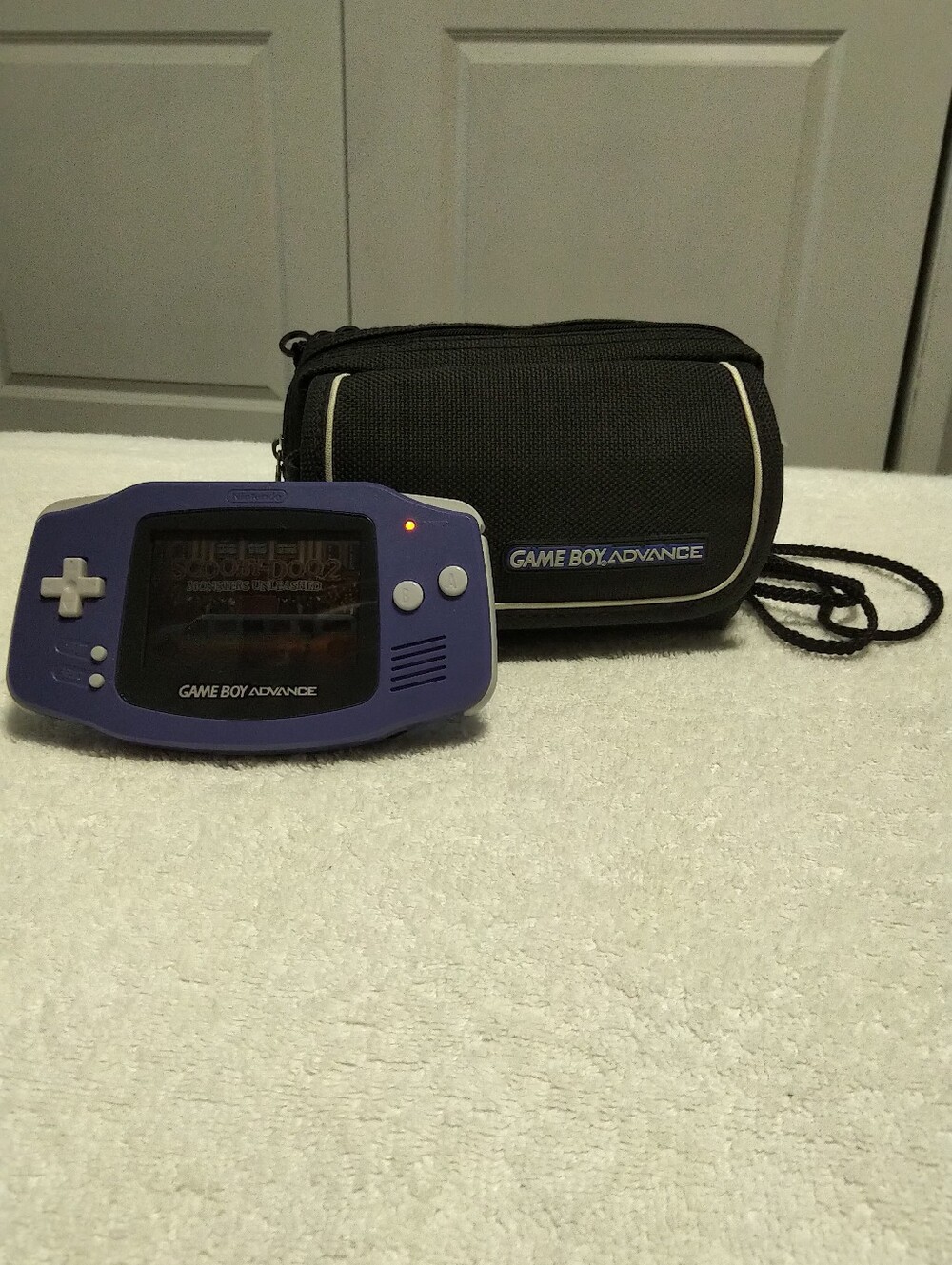 Nintendo Game Boy Advance Indigo Console (AGB-001) With Black Case Bundle